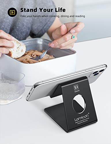 Lamicall Soporte Móvil, Soporte Teléfono : Soporte Dock Base para Teléfono e Smartphones para Phone XS XS MAX XR X 8 7 6 Plus 5 4, Nintendo Switch, Samsung S8 S7, Huawei, Otras Smartphones - Negro