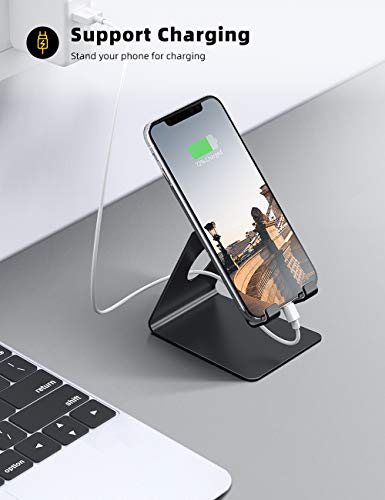 Lamicall Soporte Móvil, Soporte Teléfono : Soporte Dock Base para Teléfono e Smartphones para Phone XS XS MAX XR X 8 7 6 Plus 5 4, Nintendo Switch, Samsung S8 S7, Huawei, Otras Smartphones - Negro