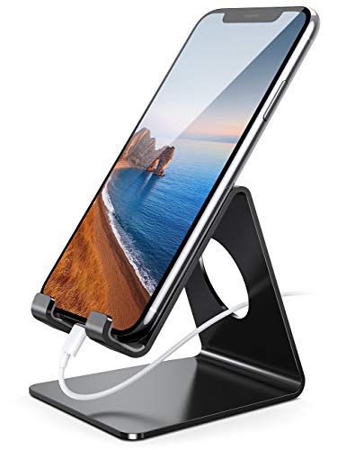 Lamicall Soporte Móvil, Soporte Teléfono : Soporte Dock Base para Teléfono e Smartphones para Phone XS XS MAX XR X 8 7 6 Plus 5 4, Nintendo Switch, Samsung S8 S7, Huawei, Otras Smartphones - Negro