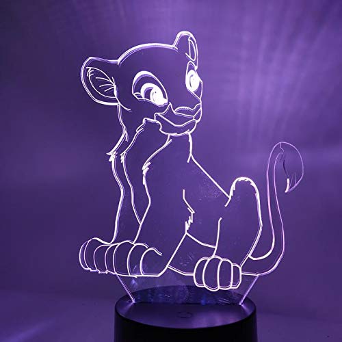 Lámpara 3D Lion King Night Light para niños Regalo Dormitorio Lámpara para dormir NightlightsLion King Led Night Light Regali per bambini