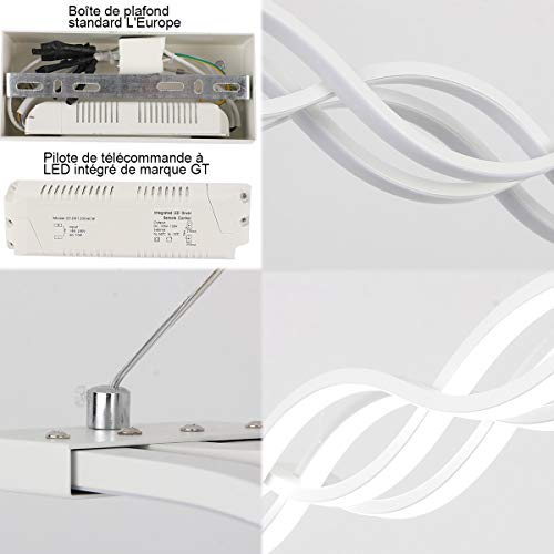 Lámpara colgante LED,Lámpara de techo, Aluminio y PMMA Lámparas de araña moderna,LIUSUN LIULU® ajustable LED Lámpara de salón,Iluminación de techo 3000k-6000k,Regulable,60W