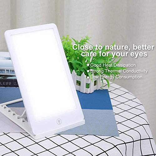 Lámpara de luz diurna, función de memoria, lámpara de terapia de luz contra la depresión, lámpara de luz diurna, simulación de luz de día, con soporte variable y bolsa