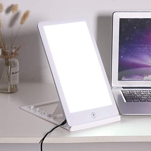 Lámpara de luz diurna, función de memoria, lámpara de terapia de luz contra la depresión, lámpara de luz diurna, simulación de luz de día, con soporte variable y bolsa