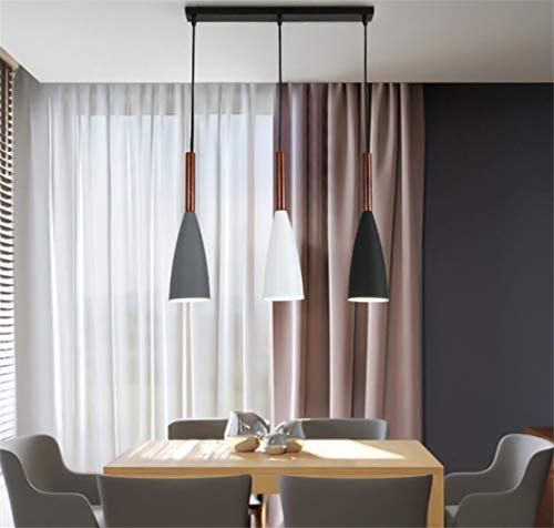 Lámpara de techo para comedor, 3 focos, con casquillo E27, lámpara de mesa de comedor, lámpara de techo de tres focos, lámpara de techo para comedor, altura regulable 120 cm