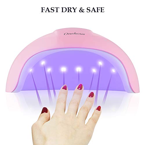 Lampara Led UV Uñas,Secador de uñas de Lampara uñas con 3 temporizadores de 30s, 60s y 90 s,Pantalla LCD, Ideal para uñas de gel y todo tipo de manicura (Rosa)