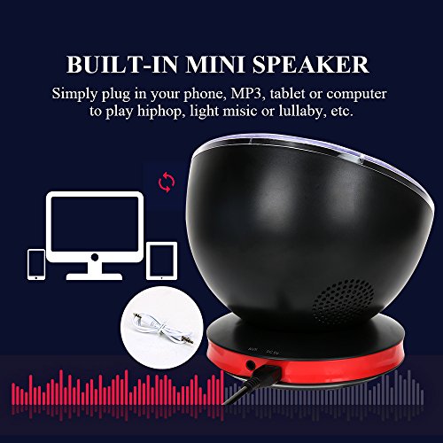 Lámpara Proyector,Luz de Noche +Control Remoto+Temporizador,8 Modo Color+6 Sonidos Musical+45 Grado Rotación,Luz de Cabecera Niños O Adulto,Regalos para Halloween Acción Gracias Navidad