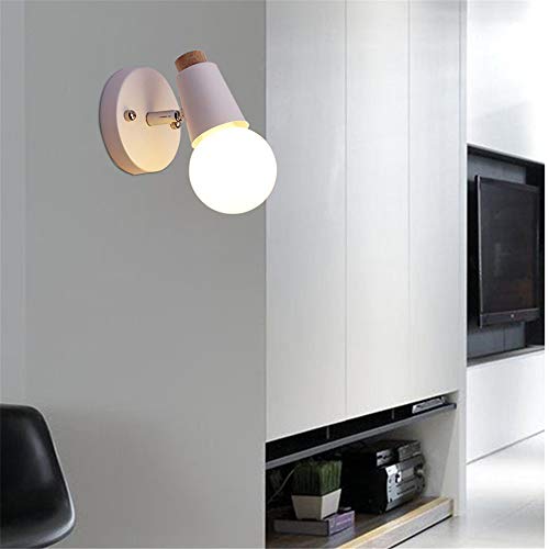 Lampara Vintega del Pared,E27 LED Apliques de pared,Iluminación Luz de interior para cocina restaurante, comedor, hotel,salon (Blanco)