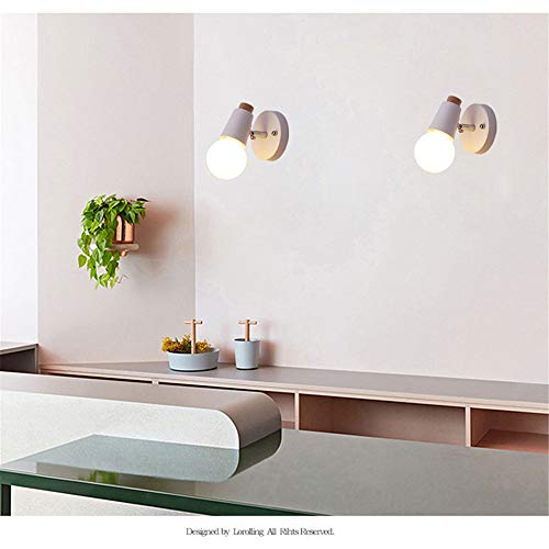 Lampara Vintega del Pared,E27 LED Apliques de pared,Iluminación Luz de interior para cocina restaurante, comedor, hotel,salon (Blanco)