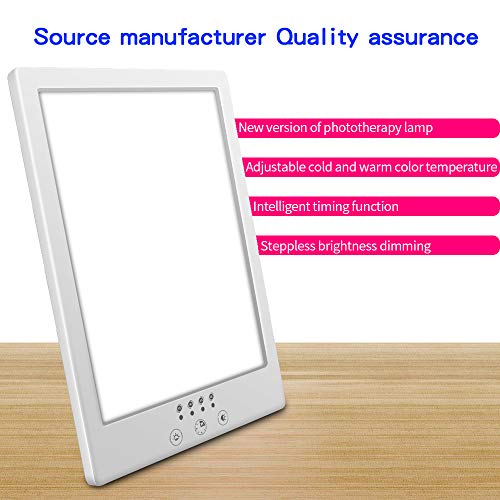 Lámparas con luz natural,Lámpara de terapia de luz, con luz blanca brillante y luz cálida, brillo ajustable 12000 LUX, sin UV, Lámpara de mesa de luz natural