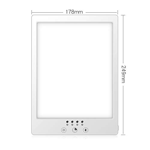 Lámparas con luz natural,Lámpara de terapia de luz, con luz blanca brillante y luz cálida, brillo ajustable 12000 LUX, sin UV, Lámpara de mesa de luz natural