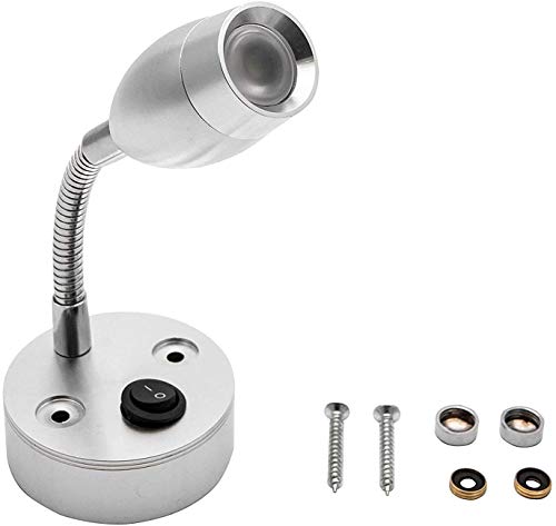 Lampe de lecture intérieure à LED pour caravane - Spot pour camping-car / camping-car / bateau, 12 V, paquet de 2, lumière blanche