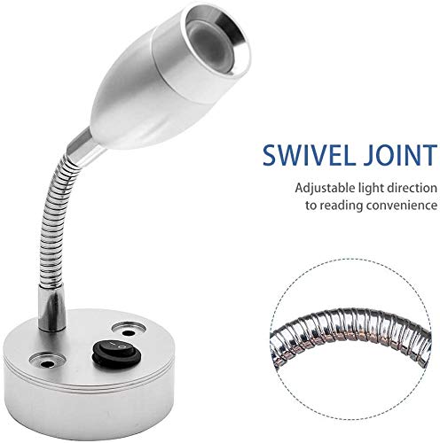 Lampe de lecture intérieure à LED pour caravane - Spot pour camping-car / camping-car / bateau, 12 V, paquet de 2, lumière blanche