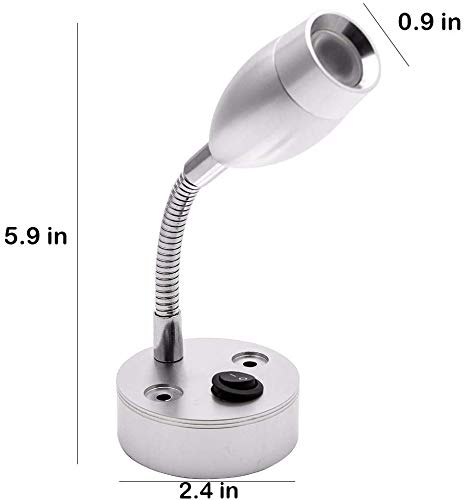 Lampe de lecture intérieure à LED pour caravane - Spot pour camping-car / camping-car / bateau, 12 V, paquet de 2, lumière blanche