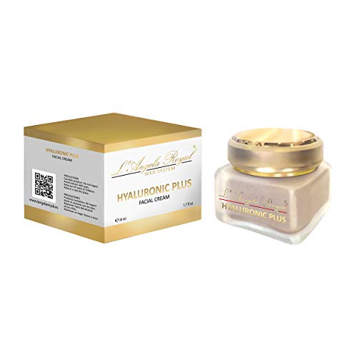 L'Angela Royal Crema Facial Hyaluronic plus, Combinación Ácido Hialurónico, Alga Enteromorfa y Péptidos Que aporta Firmeza, Flexibilidad y Luminosidad, 50ml para Cara.