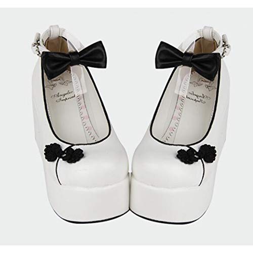 LANKOULI Zapatos de Cosplay de Lolita para niña, Zapatos de tacón de cuña Alta, Zapatos de Princesa para Mujer, Zapatos de Cheongsam