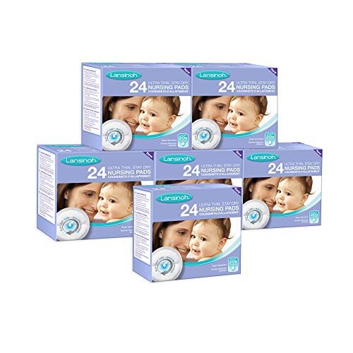 Lansinoh Laboratories Inc. UK - Pechuga de lactancia desechable con núcleo Blue-Lock (6 x 24 almohadillas)