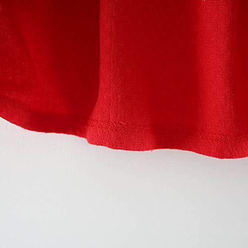 LANSKIRT Ropa de Recién Nacido Infantil bebé niñas Vestido Estampado de Flores del Arco Princesa Vestido de Manga Larga Otoño e Invierno Jumpsuit (1_Rojo, 0-6 Mes)