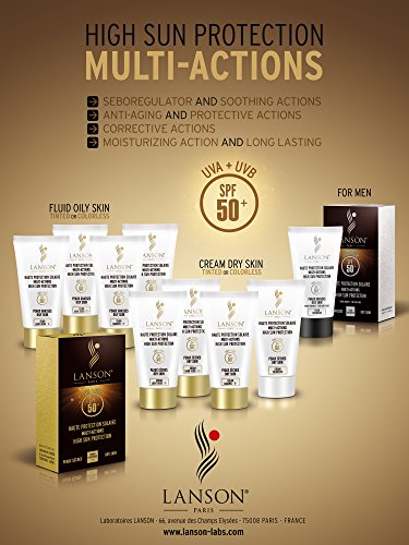 Lanson Crema Solar con Color de Muy Alta Protección SPF 50 - Multi Actions - para Las Pieles Grasas (1.5-Rose Beige)