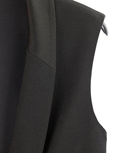 LaoZanA Mujer Elegante Chalecos Gasa Sin Mangas del Trajes Y Blazers Chaqueta Outwear Casual Top Negro L