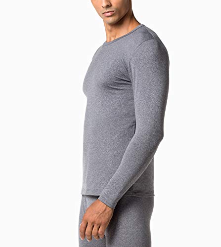 LAPASA Camiseta Térmica, Pack de 2 Manga Larga para Hombre. -Brushed Back Fabric Technique- M09 (XL (Largo 75, Manga 62, Pecho 112-117 cm), Dark Grey (Gris Oscuro))