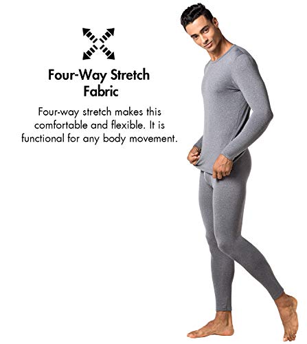 LAPASA Camiseta Térmica, Pack de 2 Manga Larga para Hombre. -Brushed Back Fabric Technique- M09 (XL (Largo 75, Manga 62, Pecho 112-117 cm), Dark Grey (Gris Oscuro))