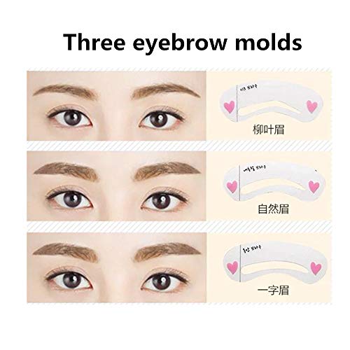 Lápiz De Cejas Líquido, Maquinilla De Afeitar Y 3 Moldes De Cejas, Pluma De Tatuaje 3D Duradera Waterproof Y Resistente Al Sudor(Gris) 03