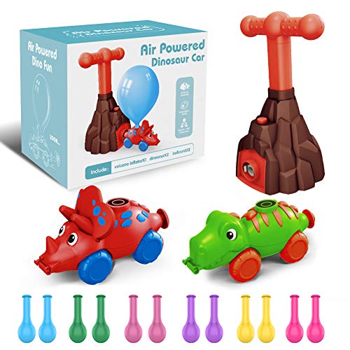 LAPPAZO Juguete Coche de Globo Dinosaurio Coche Impulsado por Aire Inercia Juguetes Creativos de Experimento Científico Aerodinámica Regalos Stem Juguetes Educativos para Niños