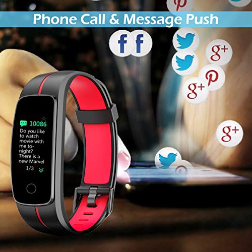 LATEC Pulsera Actividad [Última Versión], Pulsera de Actividad Inteligente Pantalla Color Reloj con Pulsómetro Impermeable IP68 Podómetroómetro