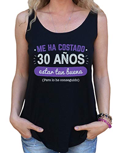 latostadora - Camiseta 30 Anos para para Mujer Negro M