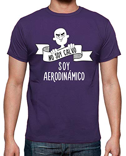 latostadora - Camiseta No Soy Calvo, para Hombre Morado XL
