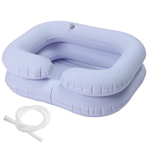 Lavabo inflable de PVC para baño o lavado, plegable, portátil, para personas mayores, embarazadas, pacientes postquirúrgicos, inflado, seguro y cómodo, lavabo plegable