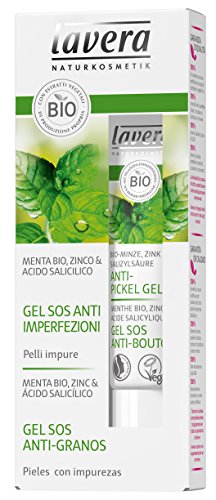 Lavera Gel SOS Anti Granos - Menta bio, zinc & ácido salicílico - vegano - cuidado facial biológico - cosméticos naturales 100% certificados - cuidado de la piel - 4 Recipientes de 15 ml