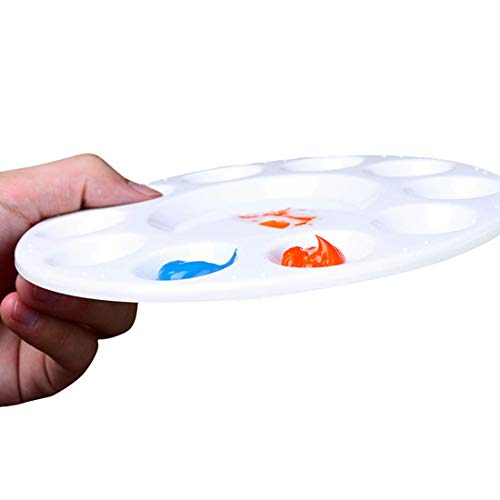 Lawei 24 Unidades Paleta de plástico para pintura con 10 Agujero del Pulgar para pulgar para manualidades pintura profesional