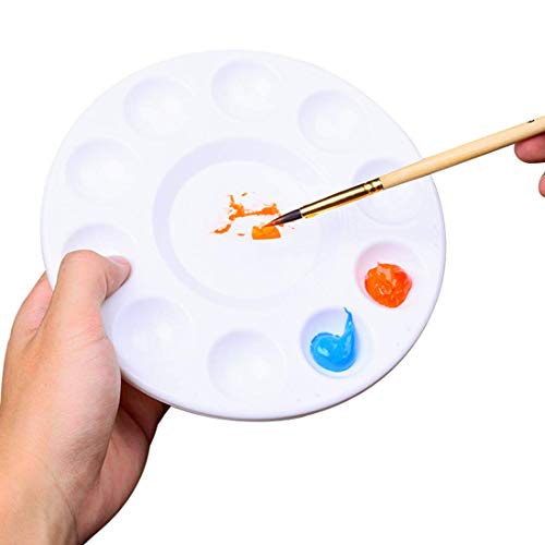 Lawei 24 Unidades Paleta de plástico para pintura con 10 Agujero del Pulgar para pulgar para manualidades pintura profesional