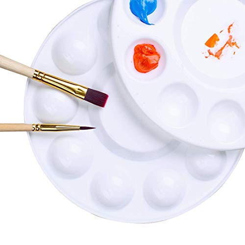 Lawei 24 Unidades Paleta de plástico para pintura con 10 Agujero del Pulgar para pulgar para manualidades pintura profesional