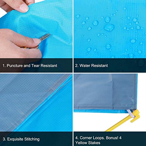 Layack Alfombras de Playa 210x200CM, Manta de Picnic Impermeable Portátil y Ligero Alfombra para Picnic para Jardín Parque Piscina Acampada Viaje al Aire Libre, Azul