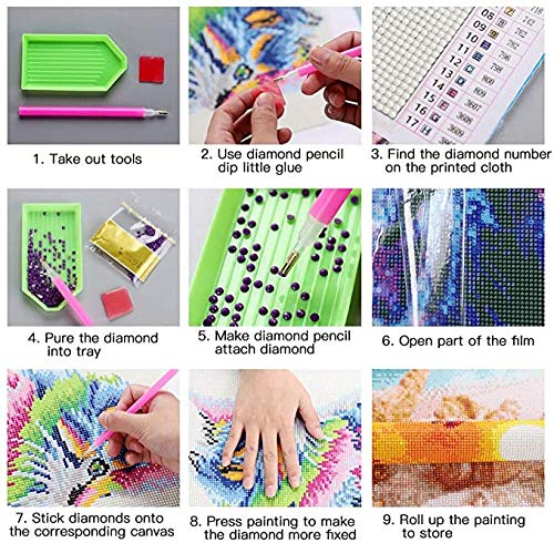 Lcyab 5D DIY Pintura Diamantes Kit Bordado diamantes imitación cristal taladro Colección de personajes clásicos de cuentos de hadas. adultos ocio alivio estrés clásico decoración hogar familia Regalo