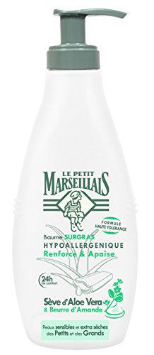 Le Petit Marseillais - Bálsamo Surgras hipoalergénico, savia de aloe vera/manteca de almendras con dispensador, 250 ml