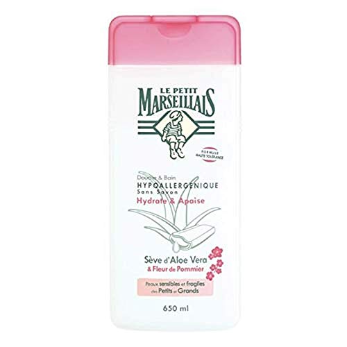 Le Petit Marseillais Gel de ducha y baño hipoalergénico de Savia de Aloe y flor de manzano de 650 ml