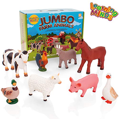 Learning Minds Conjunto de 8 Figuras Jumbo Farm Animal - 18 Meses +