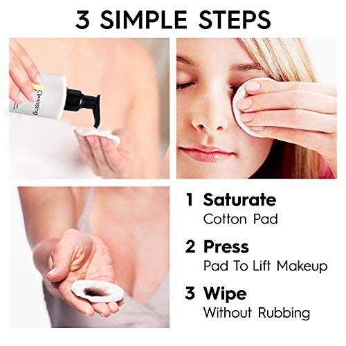 Leche Facial Desmaquillante con Vitamina E y Aloe Vera 3en1 Limpiador de Poros Antimanchas Leche Hidratante Waterproof Contorno de Ojos Corrector Ojeras Elimina el maquillaje y las manchas 3 x 200 ml