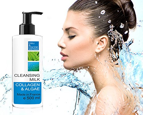 Leche Limpiadora Suave con Colágeno y Algas 500 ml - Contorno de Ojos y Cara - Todo Tipo de Piel