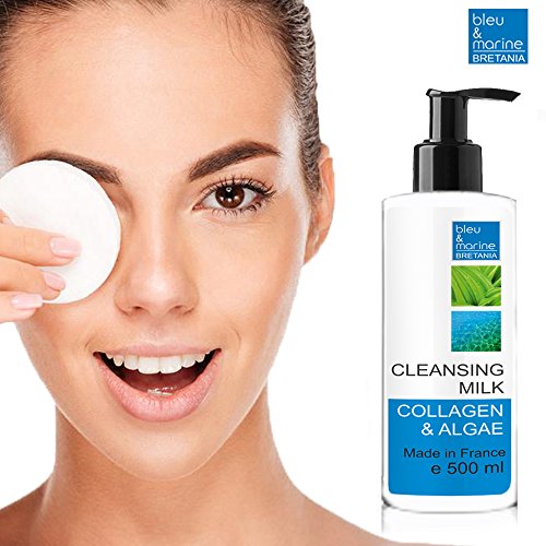 Leche Limpiadora Suave con Colágeno y Algas 500 ml - Contorno de Ojos y Cara - Todo Tipo de Piel