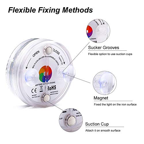 Led Luz Sumergible,Luces Para Piscinas,Impermeable Rgb Color Luces Led,Con Ventosas Iman Y Mando A Distancia,Para JardíN/Acuario/Florero/BañEra/Piscina