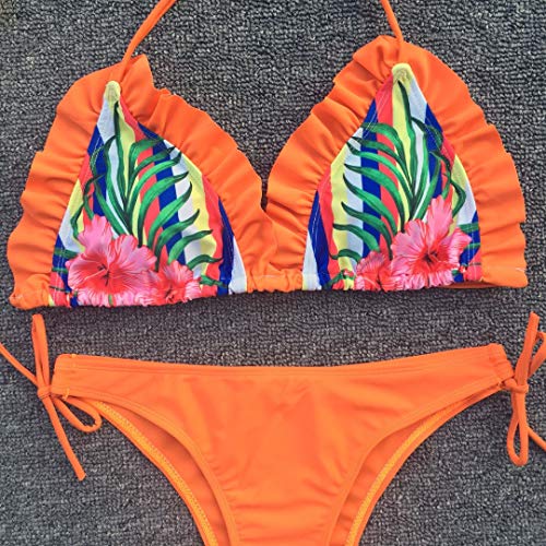 LEEDY Mujer Traje de baño para Bikini Traje de baño de Dos Piezas Sujetador Push-up Sujetador de Playa Juego de Dos Piezas de Alta Cintura Gruesa Encanto Sexy