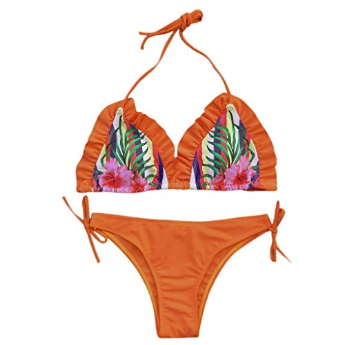 LEEDY Mujer Traje de baño para Bikini Traje de baño de Dos Piezas Sujetador Push-up Sujetador de Playa Juego de Dos Piezas de Alta Cintura Gruesa Encanto Sexy