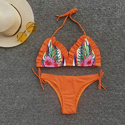 LEEDY Mujer Traje de baño para Bikini Traje de baño de Dos Piezas Sujetador Push-up Sujetador de Playa Juego de Dos Piezas de Alta Cintura Gruesa Encanto Sexy