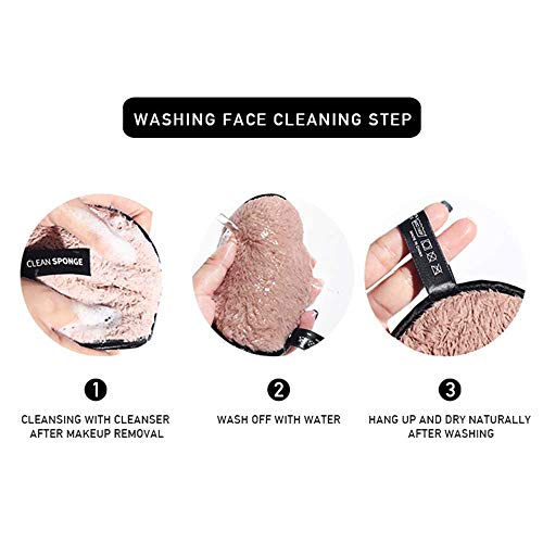 leegoal paño removedor de Maquillaje, Polvo de Limpieza de Microfibra Suave removedor de Maquillaje Facial Toalla mágica Reutilizable removedor de Maquillaje para la Cara, 3 Unidades