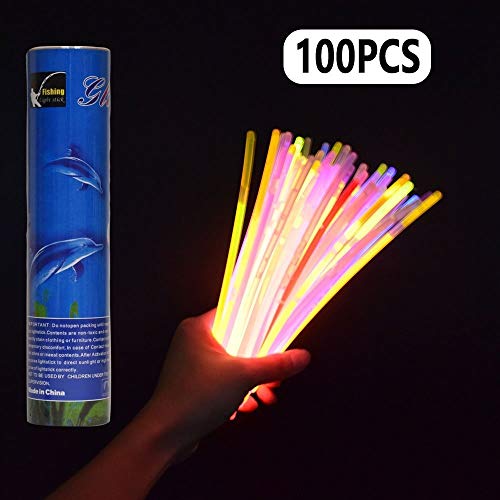 LeeHur - Paquete de 100 barras/pulseras fluorescentes para fiestas, partidos, etc, colores surtidos
