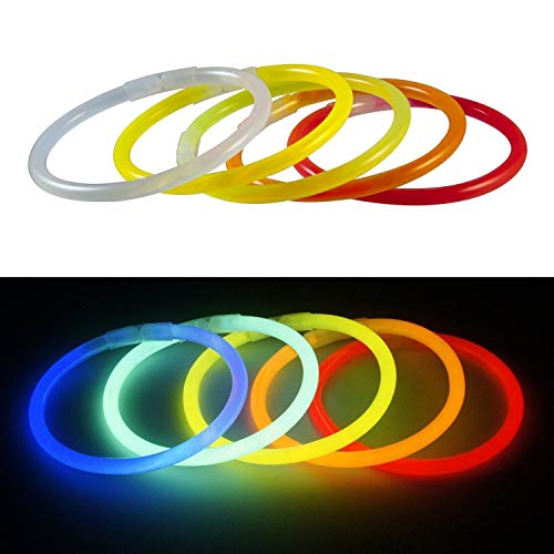 LeeHur - Paquete de 100 barras/pulseras fluorescentes para fiestas, partidos, etc, colores surtidos
